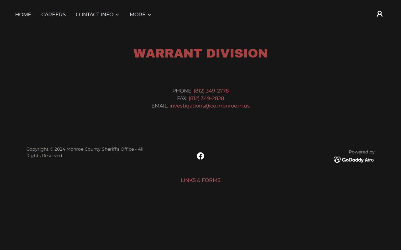 Monroe County Sheriff Warrant Division verification contact
